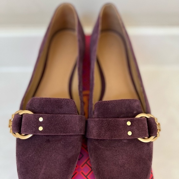 Tory Burch Marsden Flat burgundy/Malbec suede Size 9 - Picture 8 of 9